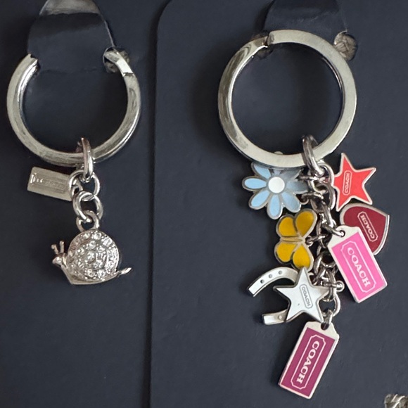 Coach Accessories - Coach Silver Crystal Snail Charm Or Multi Colored Enamel Charm Keyring 🌟Choose 1
